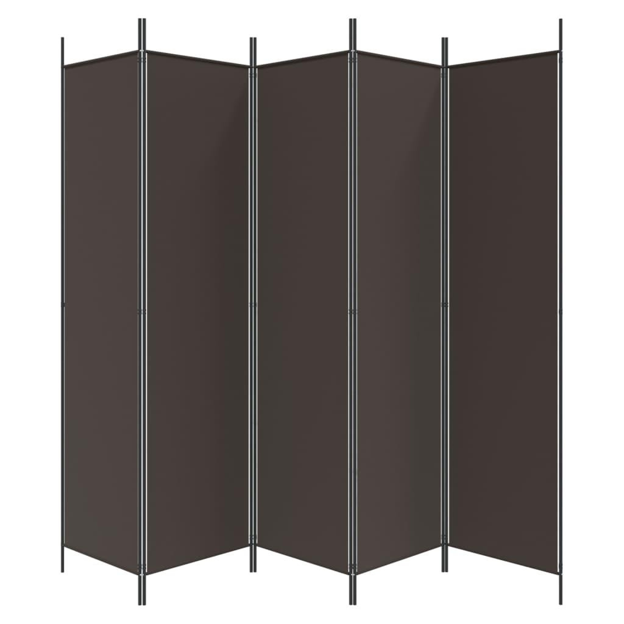 Voir la diapositive 4 : VIDAXL Cloison de separation 5 panneaux Marron 250x200 cm Tissu