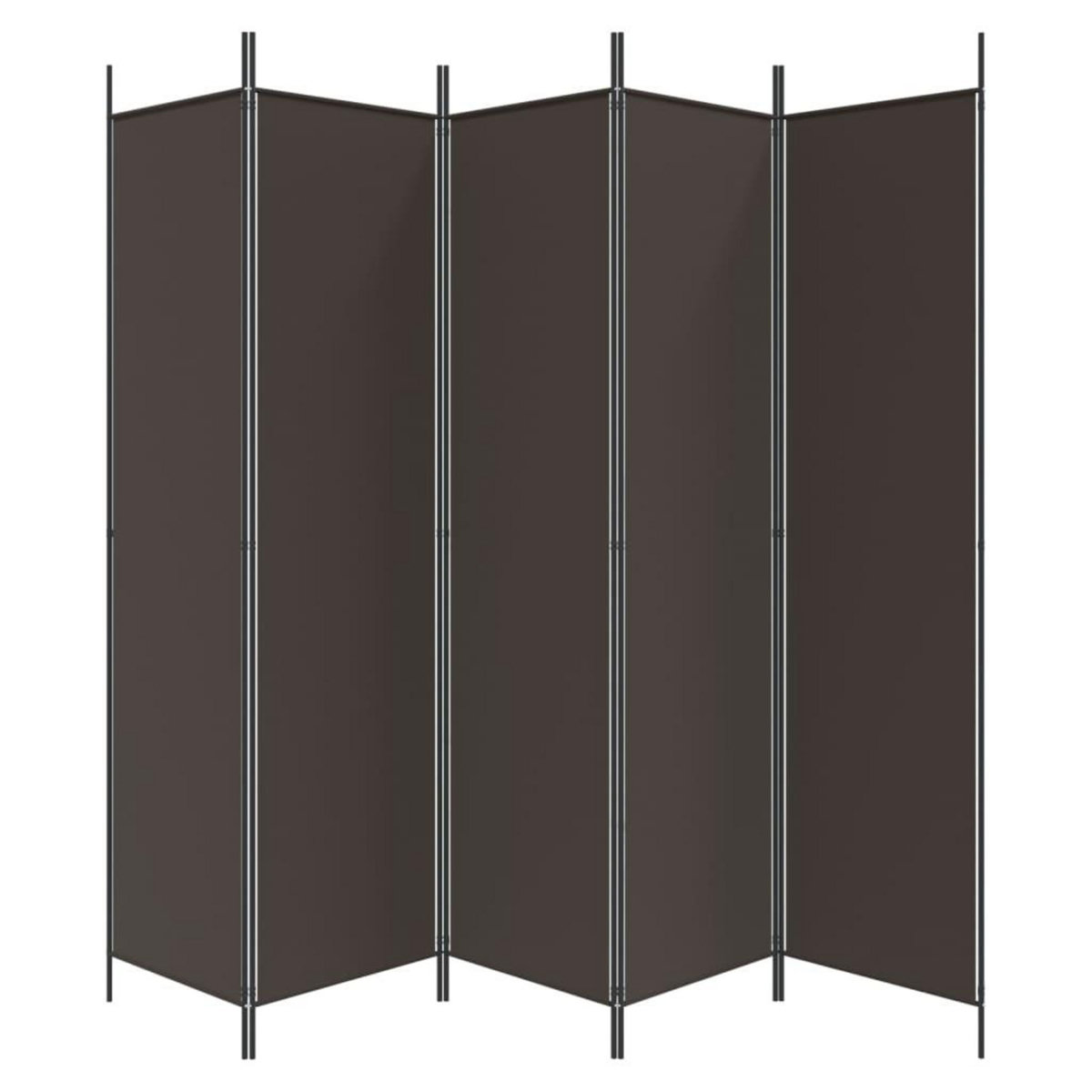 VIDAXL Cloison de separation 5 panneaux Marron 250x200 cm Tissu