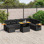 Voir la diapositive 1 : VIDAXL Salon de jardin 9 pcs avec coussins noir resine tressee