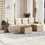 Voir la diapositive 1 : VIDAXL Salon de jardin avec coussins 6 pcs beige resine tressee