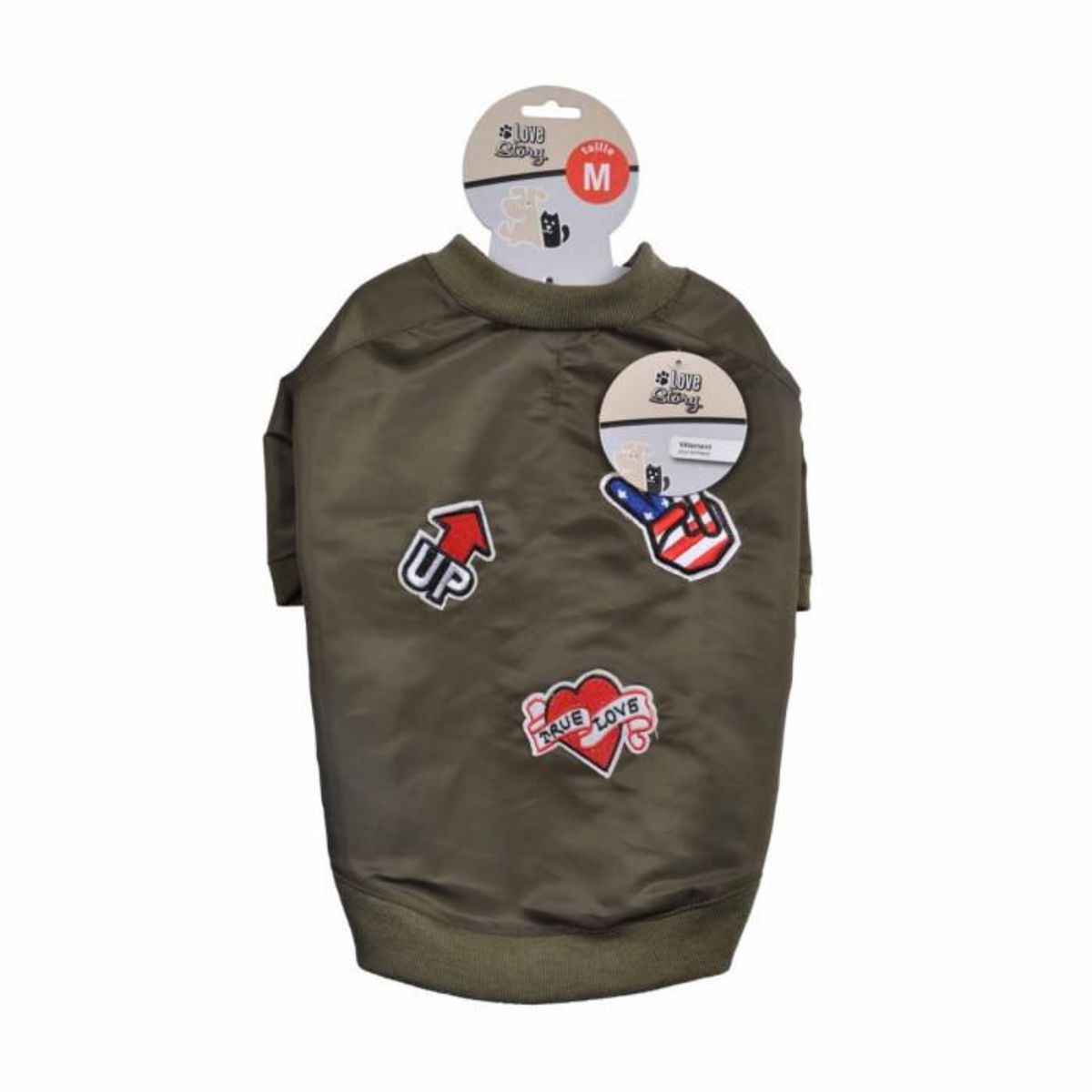 Paris Prix Vêtement pour Chien Déperlant  Bomber  35cm Kaki