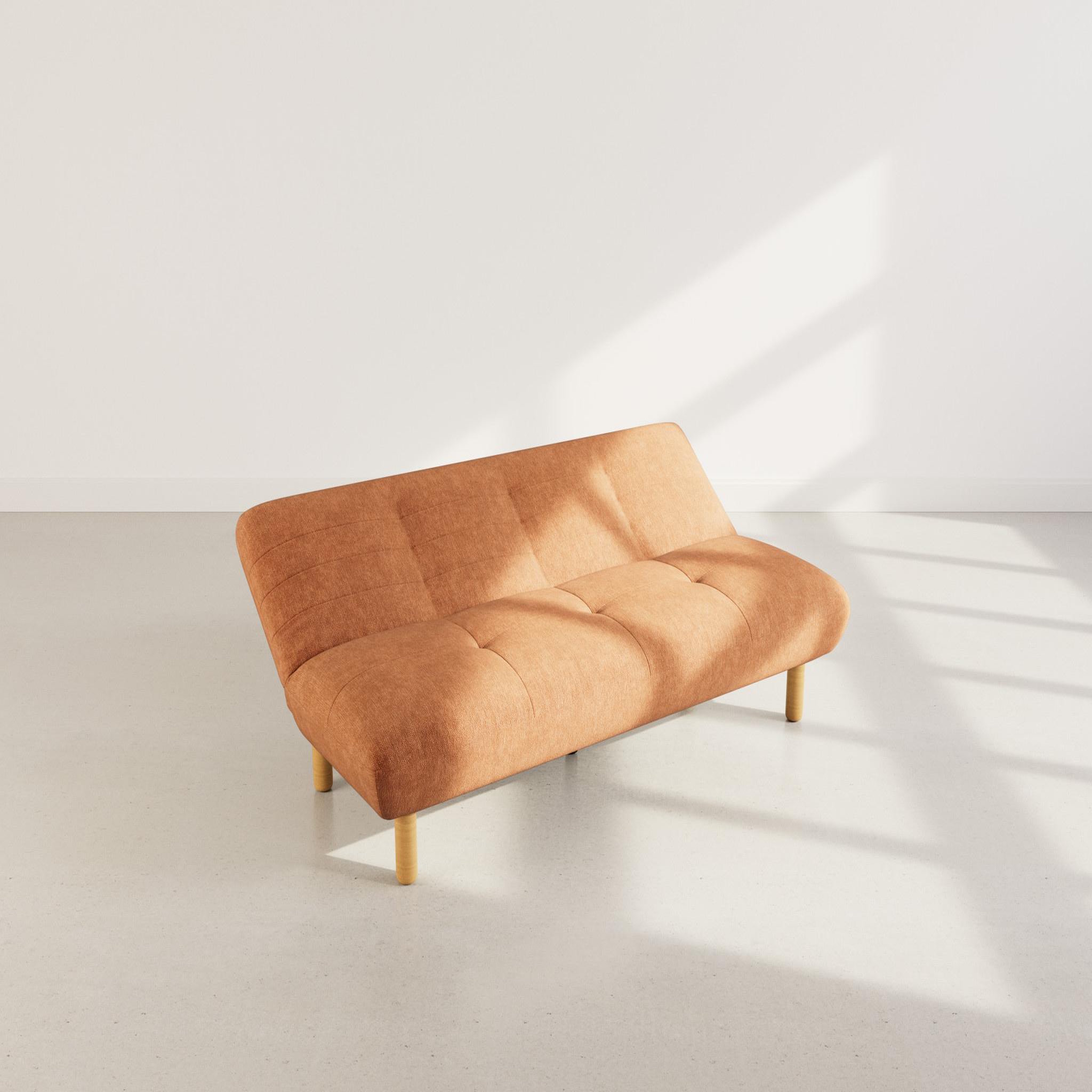 Voir la diapositive 2 : BEST MOBILIER Soan - banquette 2 places convertible clic-clac en velours texturé