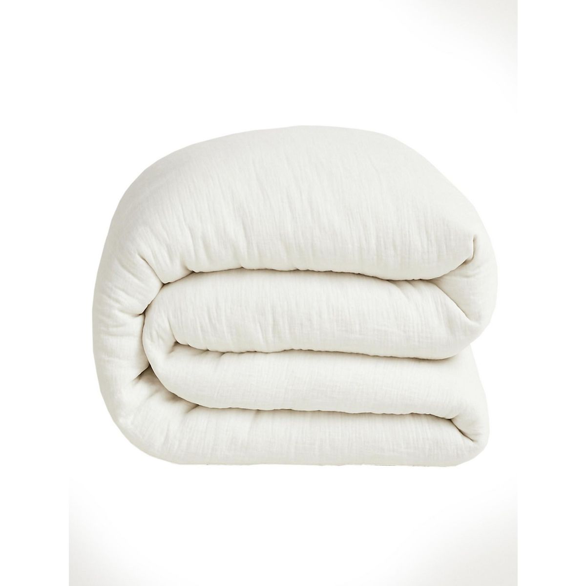 BATON ROUGE Housse de couette 100% gaze de coton lavé blanc pur