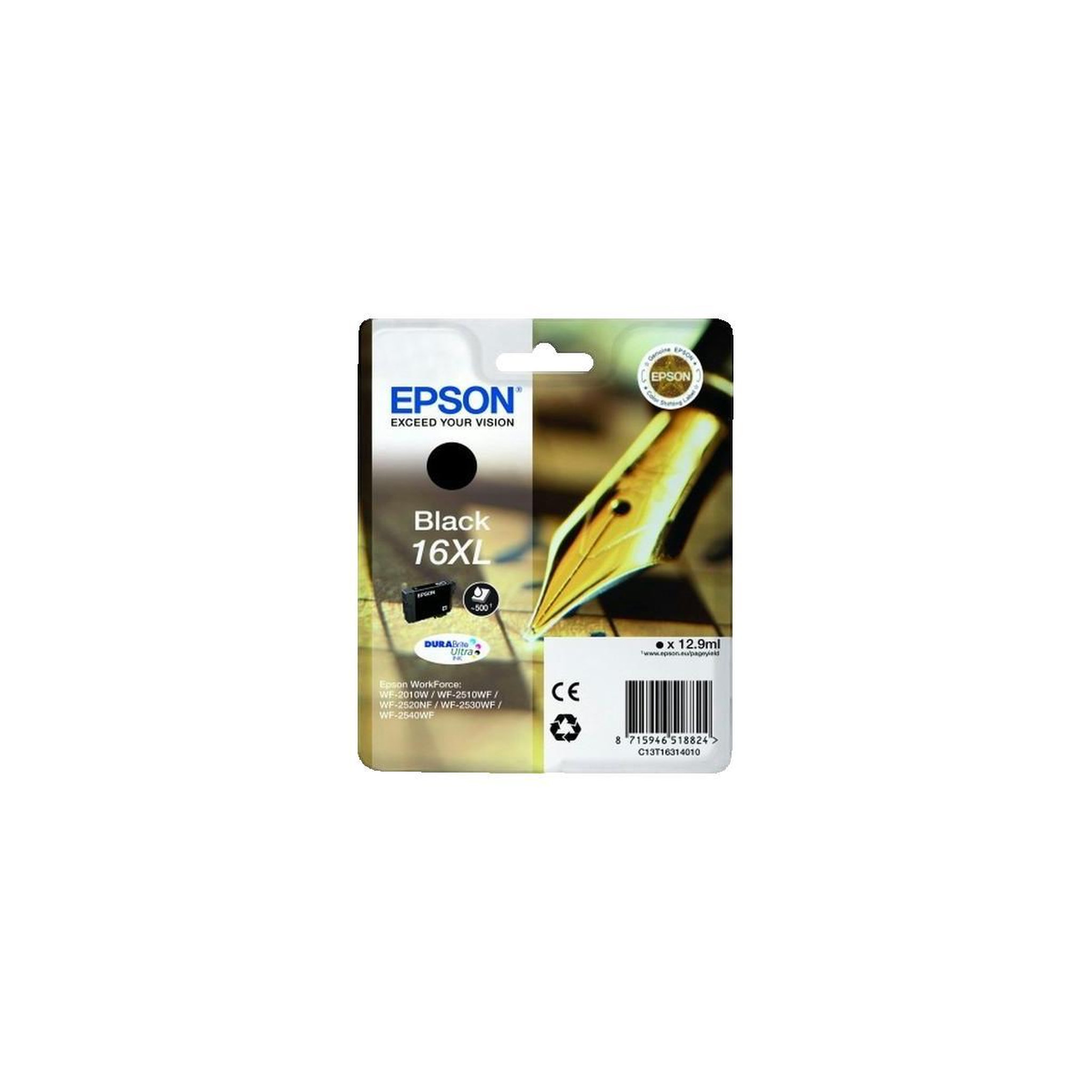 Voir la diapositive 2 : Epson Cartouche d'encre Epson C13T16314010 16XL noire