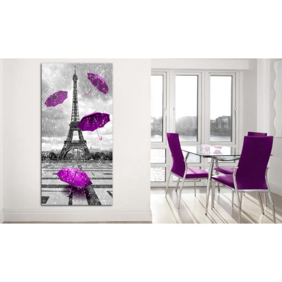 Paris Prix Tableau Imprimé  Paris : Purple Umbrellas  60x120cm