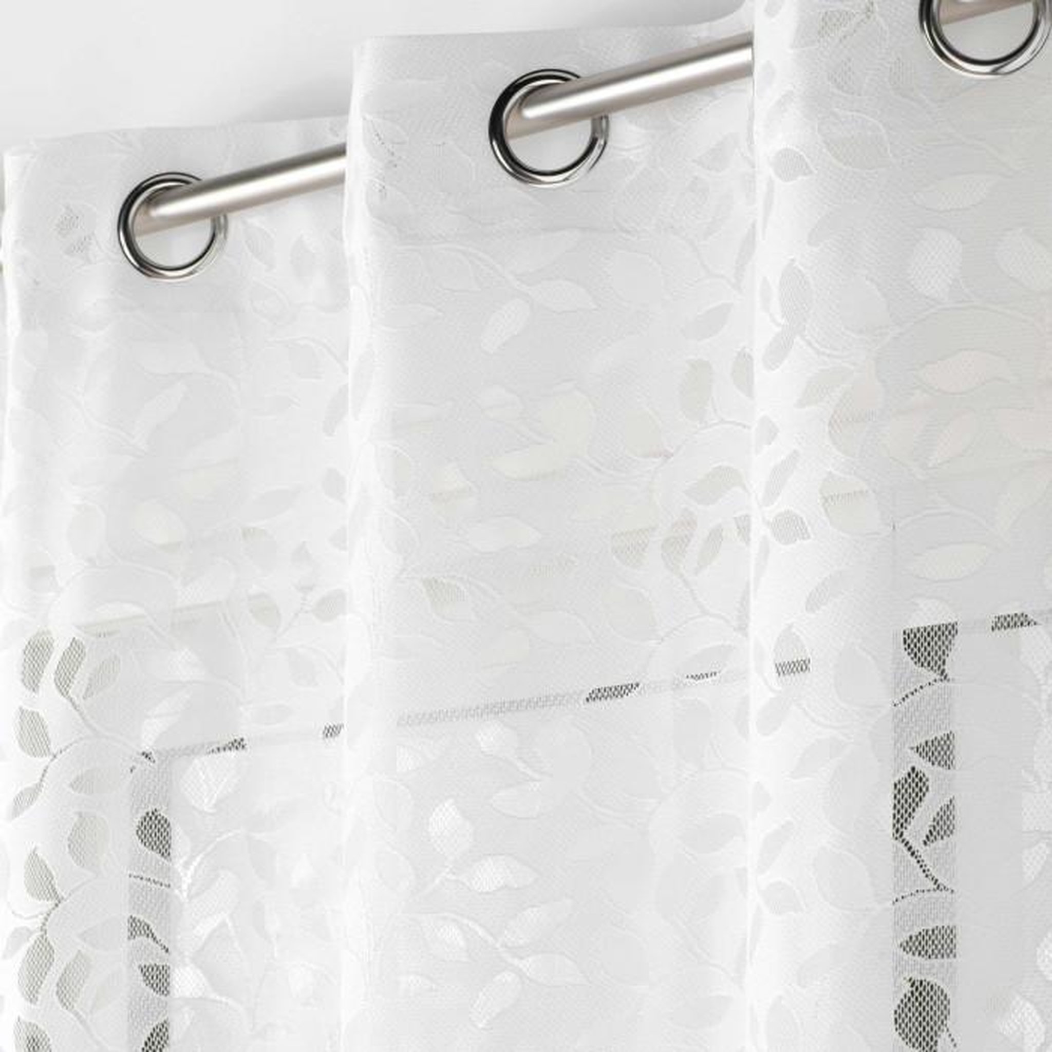 Voir la diapositive 3 : Paris Prix Rideau Voilage à Œillets Maille  Manon  140x280cm Blanc