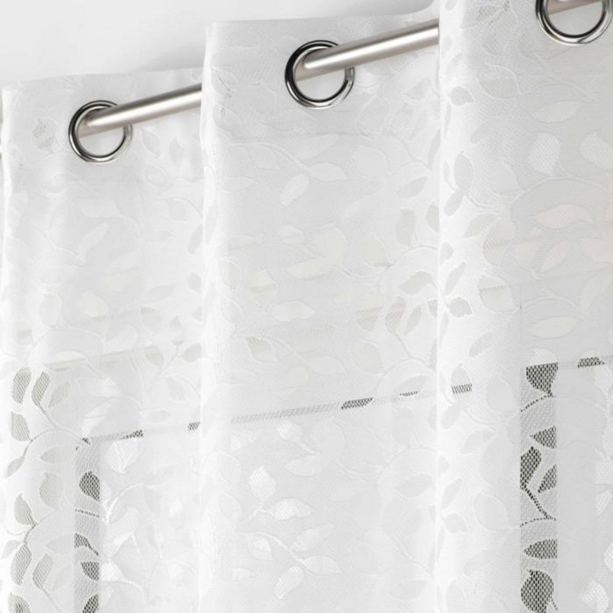 Paris Prix Rideau Voilage à Œillets Maille  Manon  140x280cm Blanc