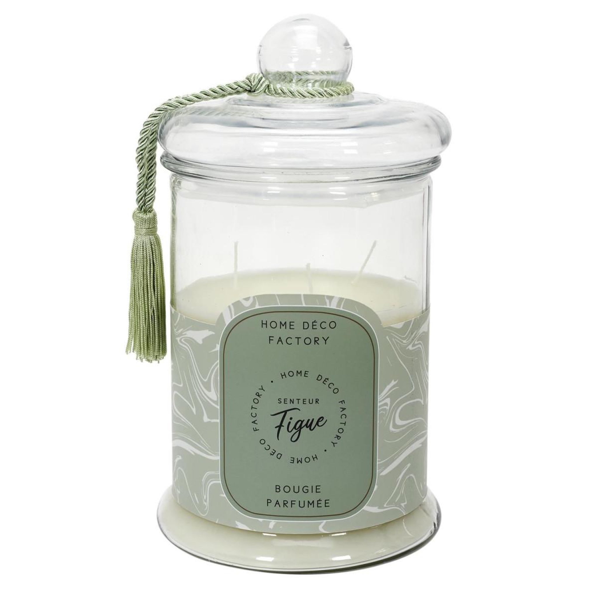 The Home Deco Factory Bougie parfumée en verre  bonbonnière  29cm figue