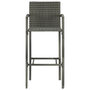 Voir la diapositive 5 : VIDAXL Ensemble de bar d'exterieur 5 pcs accoudoir Resine tressee Gris