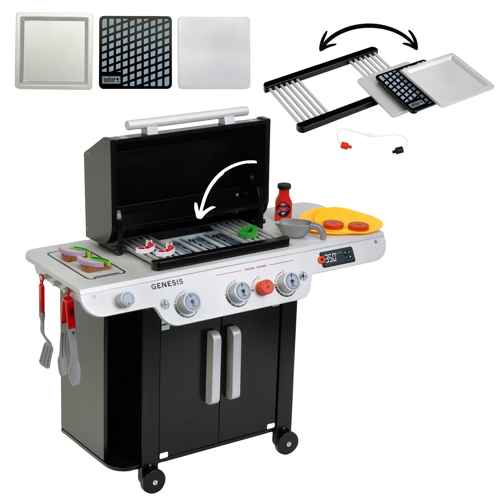 Voir la diapositive 2 : THEO KLEIN Barbecue Weber Genesis en bois (MDF)