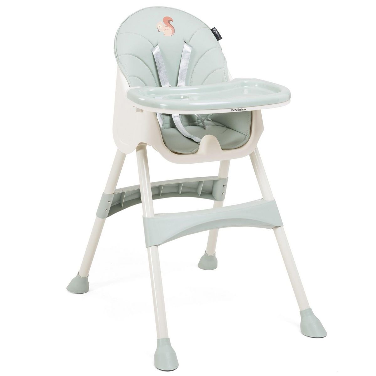 BEBELISSIMO Bebelissimo - Chaise haute 2 en 1 - Evolutive - Réglable - Pliable- Squirrel - vert - Ha-002