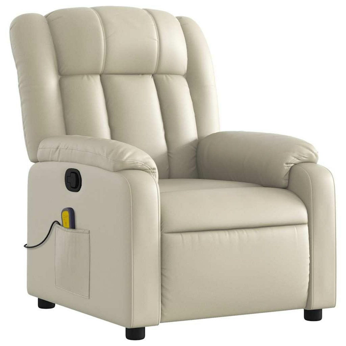 VIDAXL Fauteuil inclinable de massage Creme Similicuir