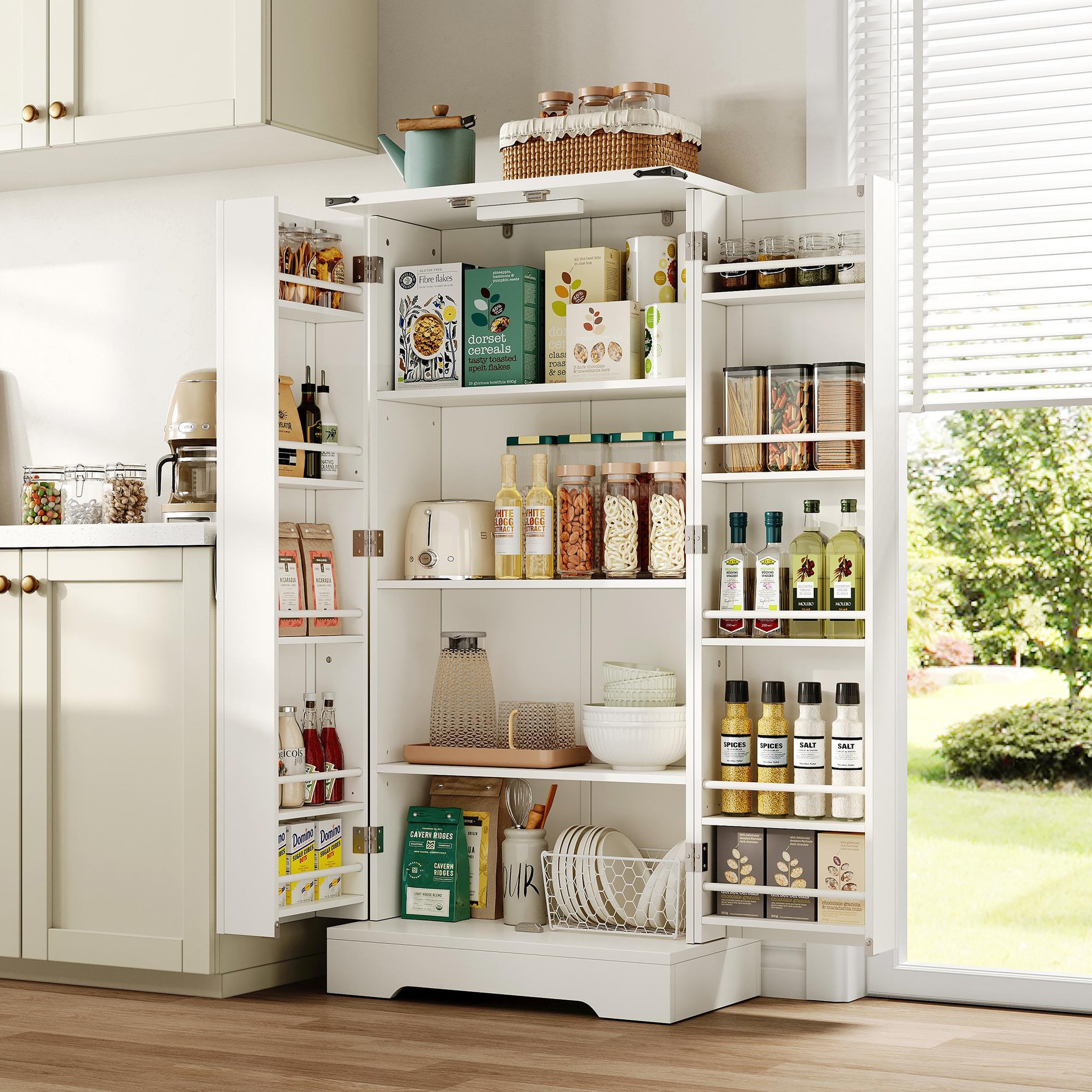 Voir la diapositive 2 : MERAX Buffet de cuisine 2 porte(s) 0 tiroir(s) - 60 cm blanc led mdf