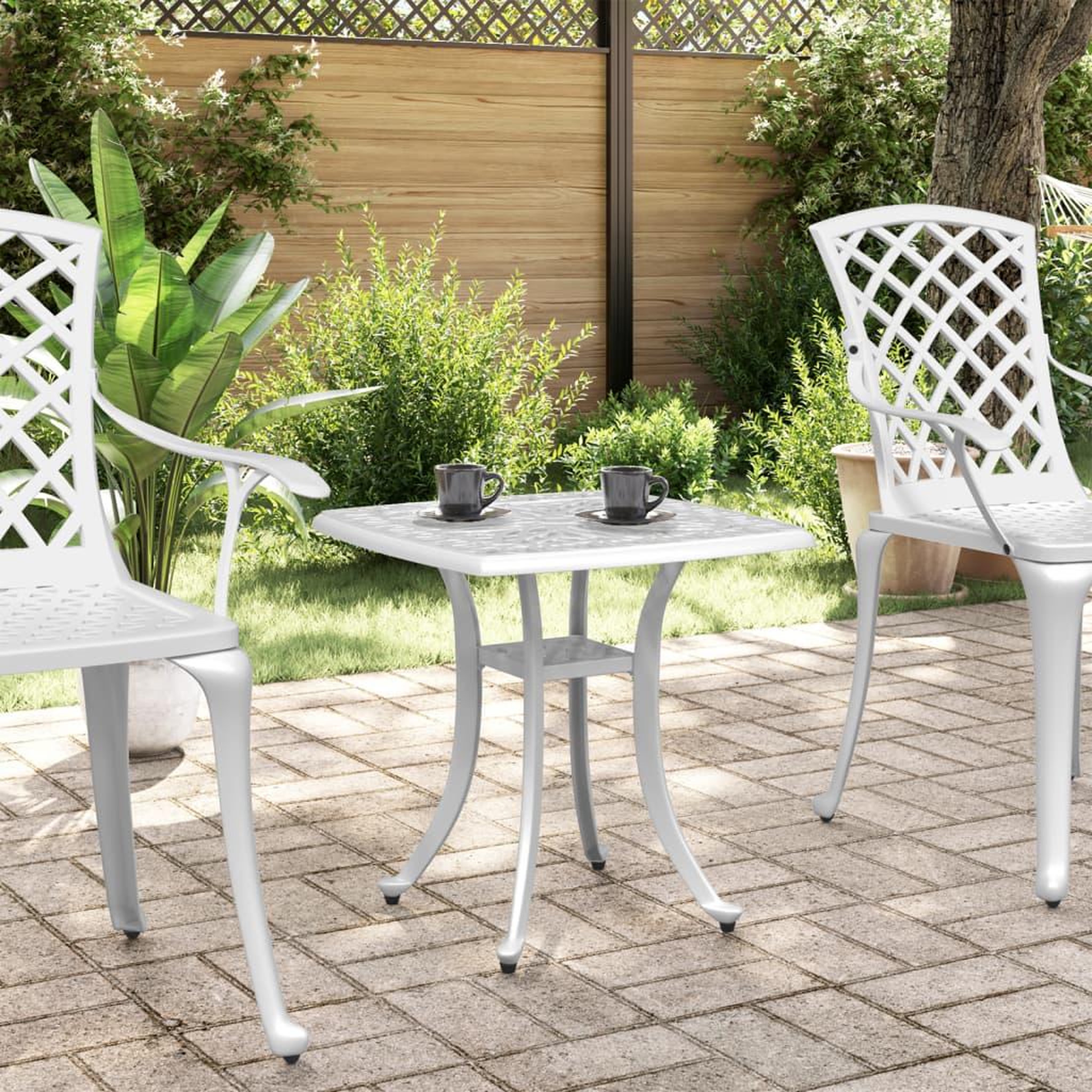 Voir la diapositive 3 : VIDAXL Table de jardin blanc 53x53x53 cm aluminium coule