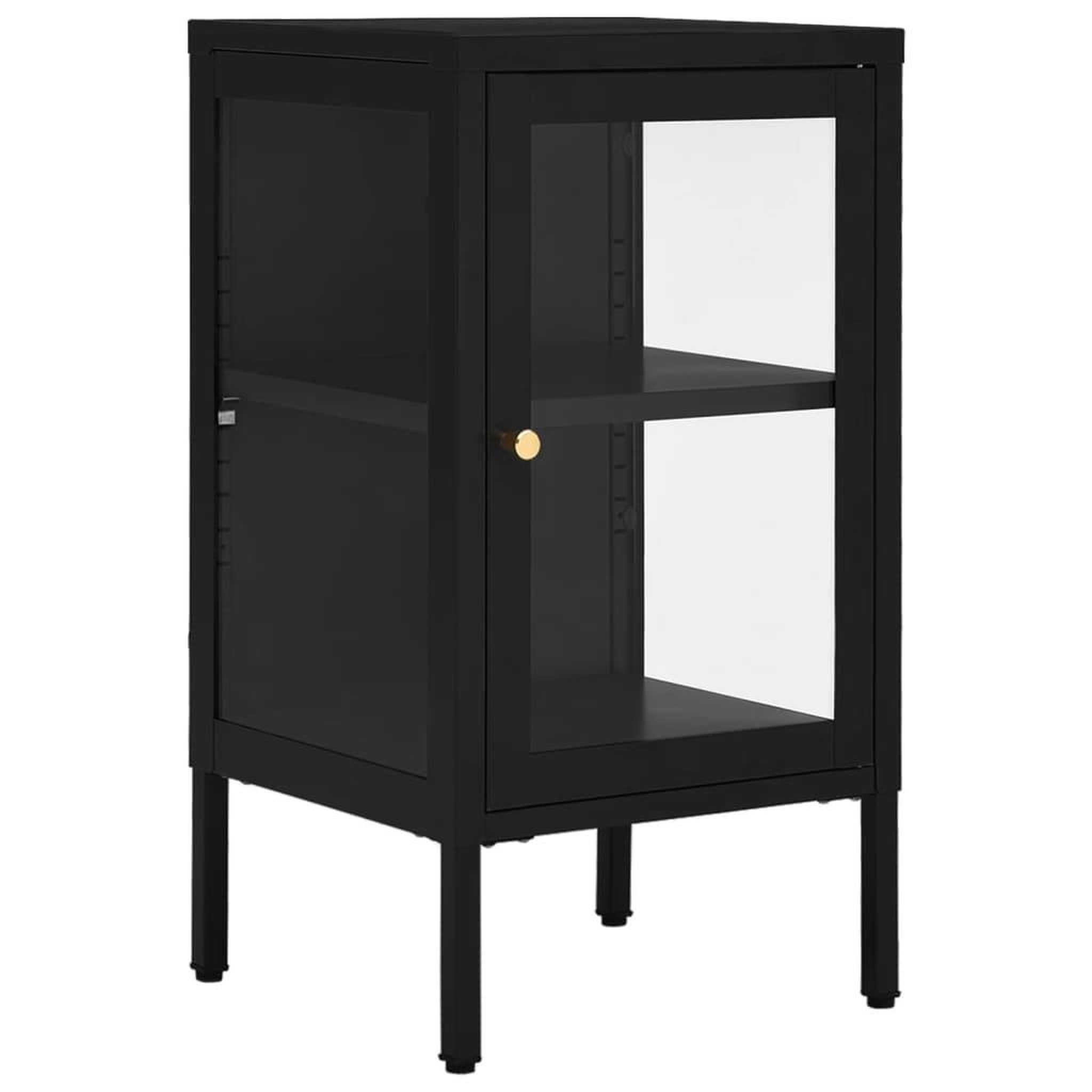 Voir la diapositive 2 : VIDAXL Buffet Noir 38x35x70 cm Acier et verre