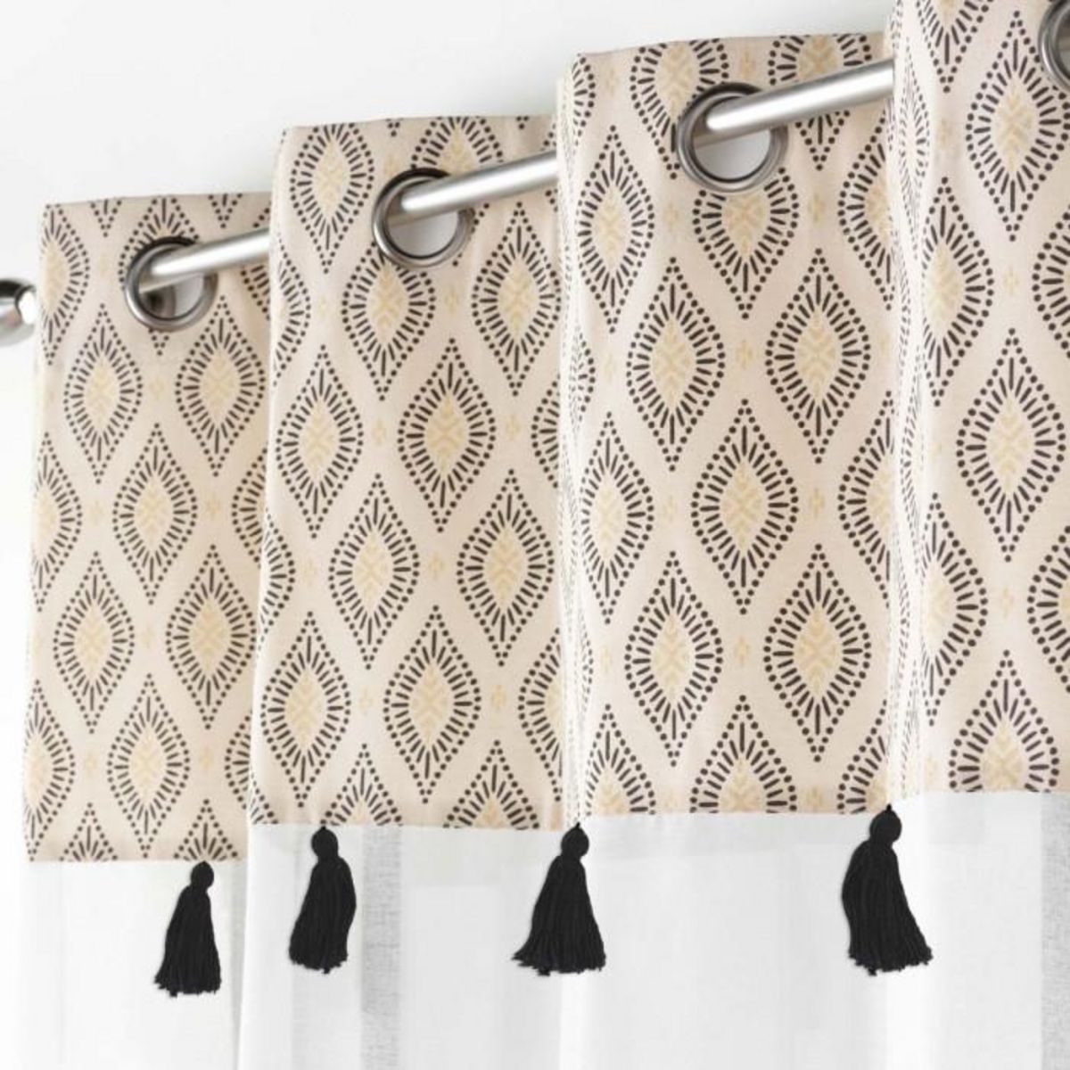 Paris Prix Rideau Voilage à Œillets  Oricia  140x240cm Beige