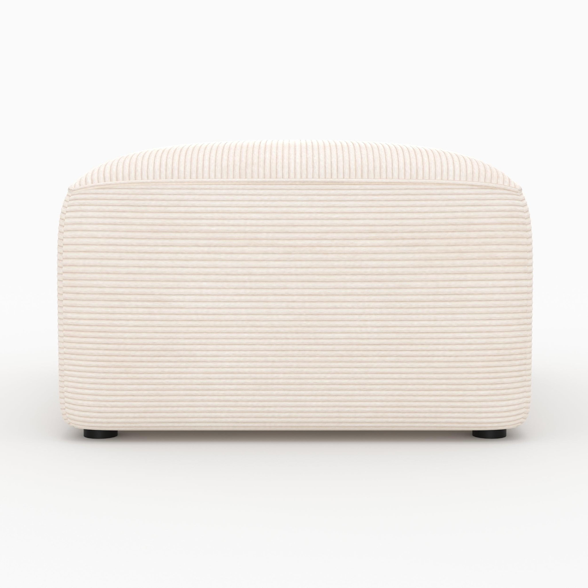 Voir la diapositive 2 : MAISON PAVANE Pouf rectangulaire pour canapé modulable en velours blanc cassé-mina