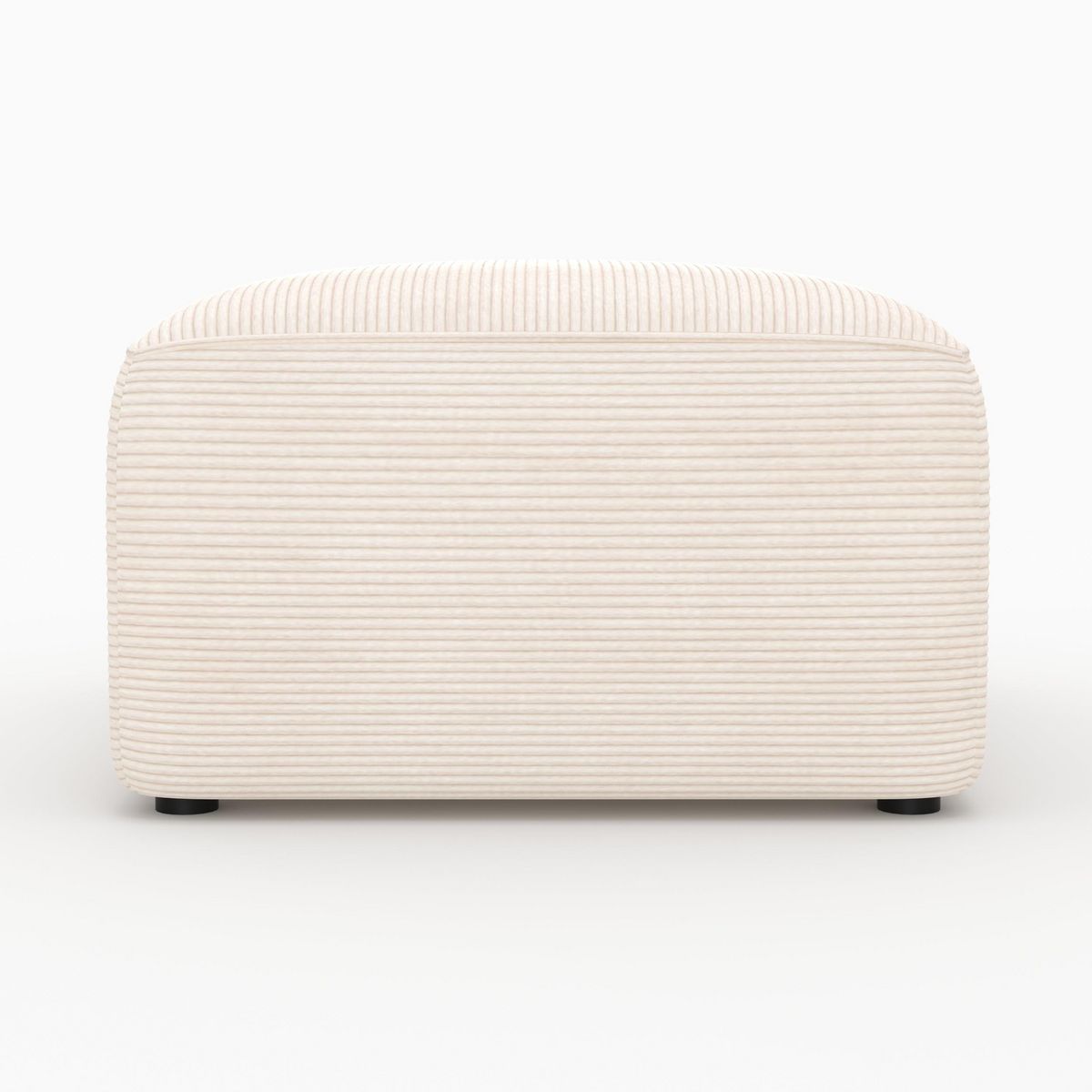 Rendez vous déco Pouf rectangulaire pour canapé modulable en velours blanc cassé-Mina