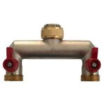 RAIN Rampe avec vannes 2 voies en laiton