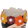 Voir la diapositive 2 : ATMOSPHERA Vase Tête Femme  Yucatan  18cm Multicolore