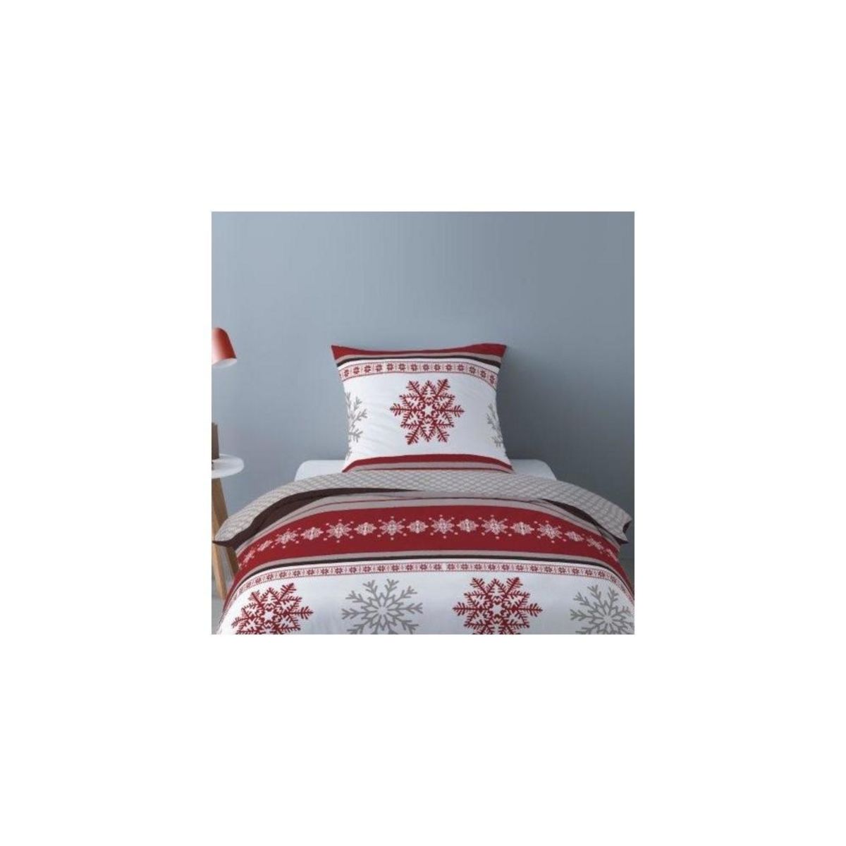 Dourev Housse de couette Flanelle 140x200 ADELE + 1 taie