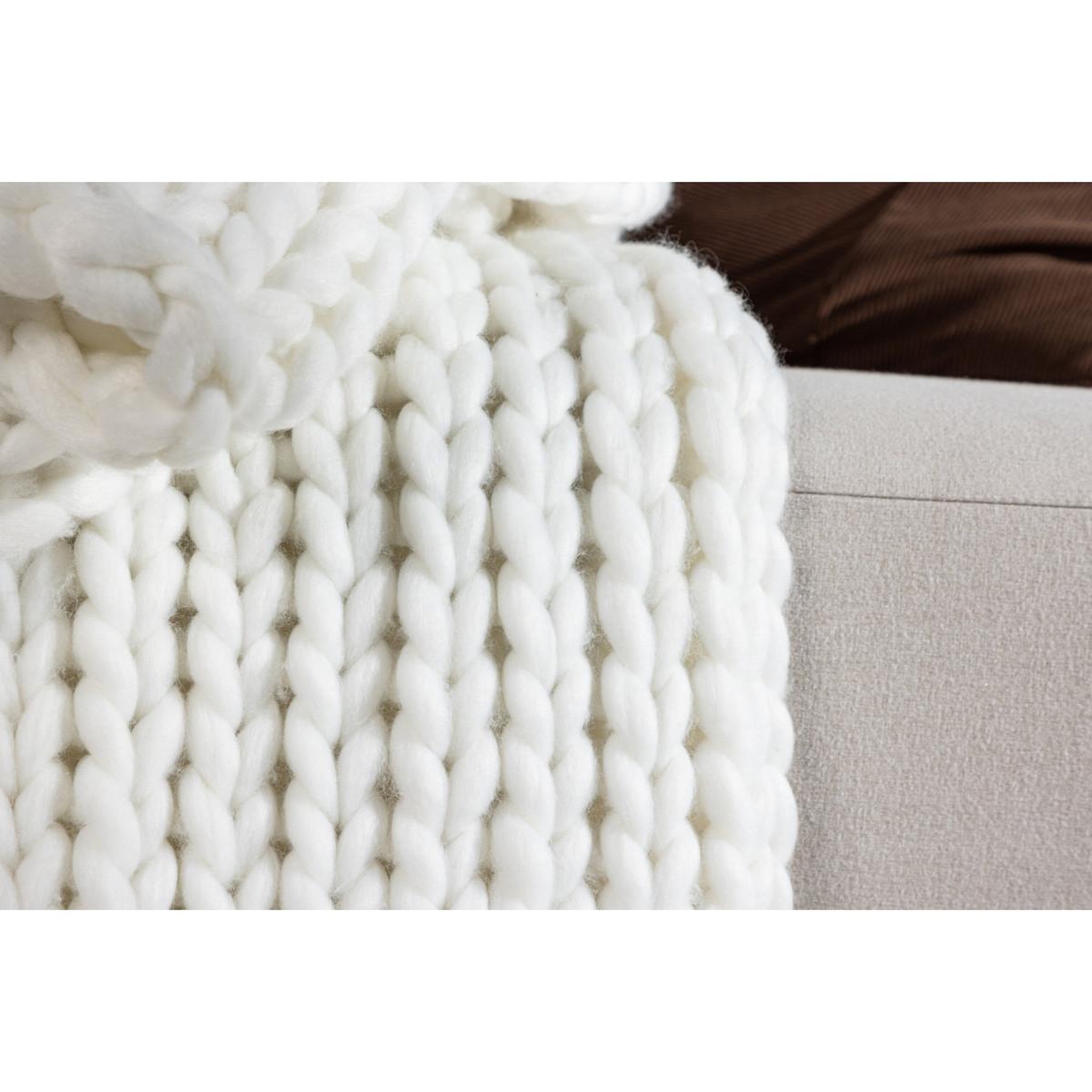 Voir la diapositive 4 : Paris Prix Plaid tissé uni  kate  130x170cm blanc