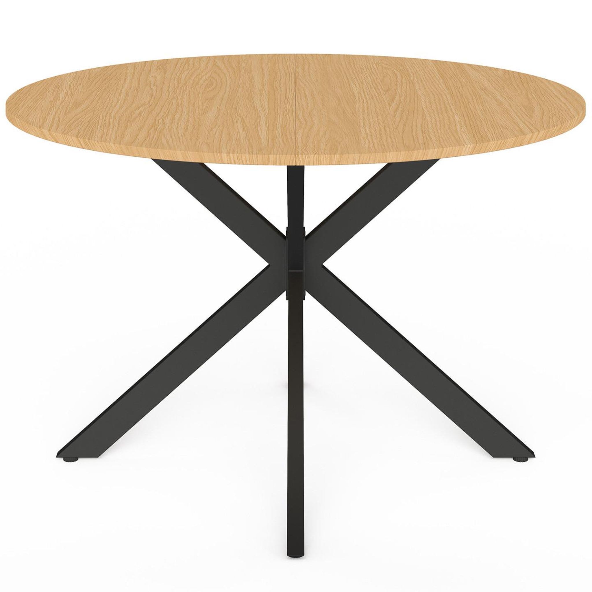 Voir la diapositive 3 : ID MARKET Table de jardin ronde messina 120 cm 6 personnes pied araignée plateau métal effet bois