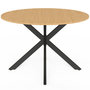 Voir la diapositive 3 : ID MARKET Table de jardin ronde MESSINA 120 cm 6 personnes pied araignée plateau métal effet bois