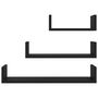 Voir la diapositive 4 : VIDAXL Etageres murales 3 pcs Noir Bois d'ingenierie