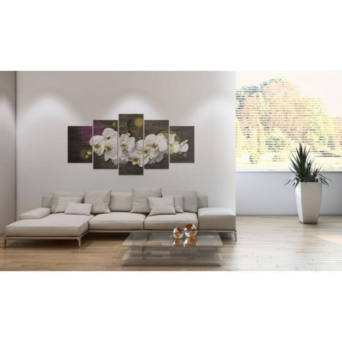 Paris Prix Tableau Imprimé 5 Panneaux  Comme un Nuage Blanc