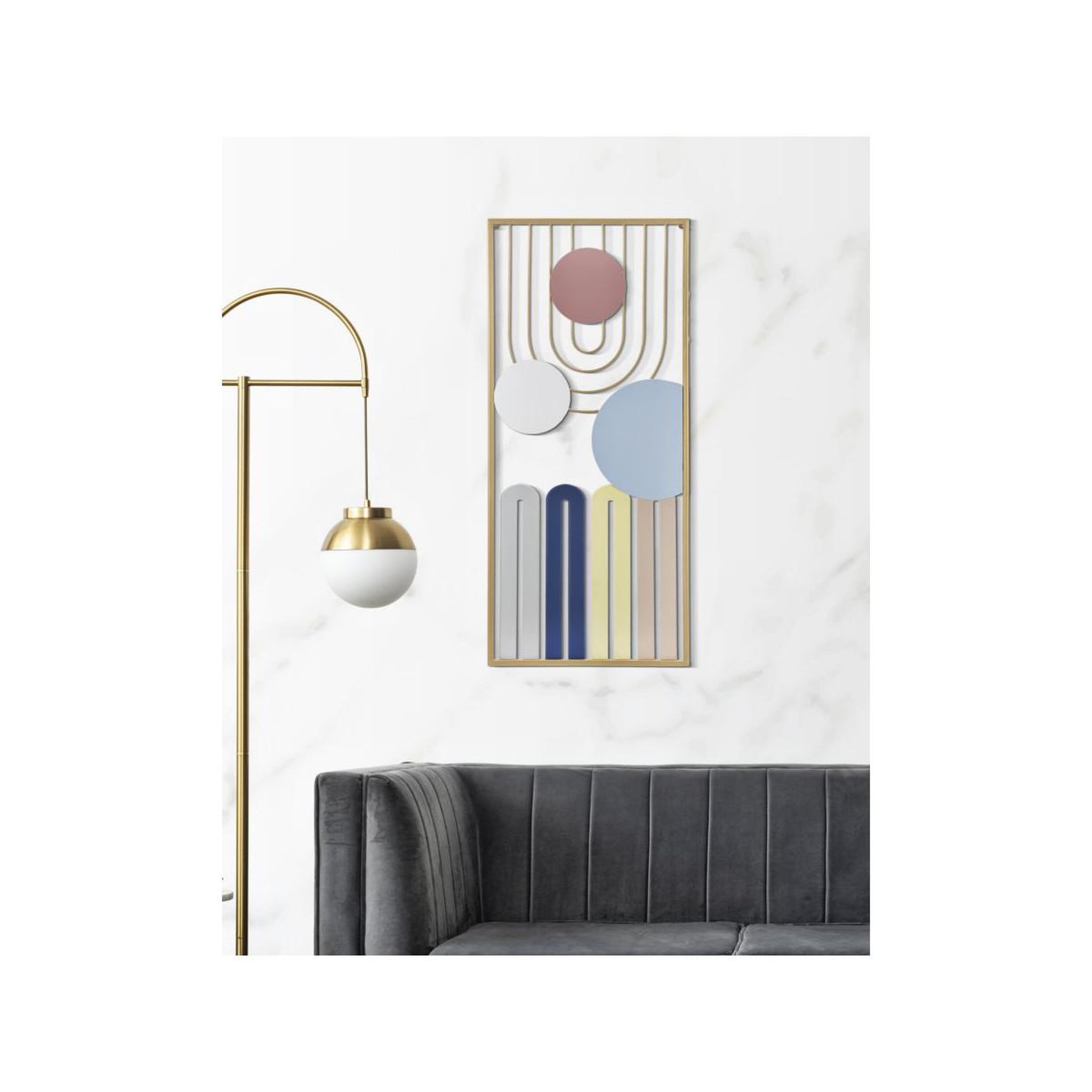Voir la diapositive 5 : Paris Prix Décoration murale encadrée en métal  colorful  84cm multicolore