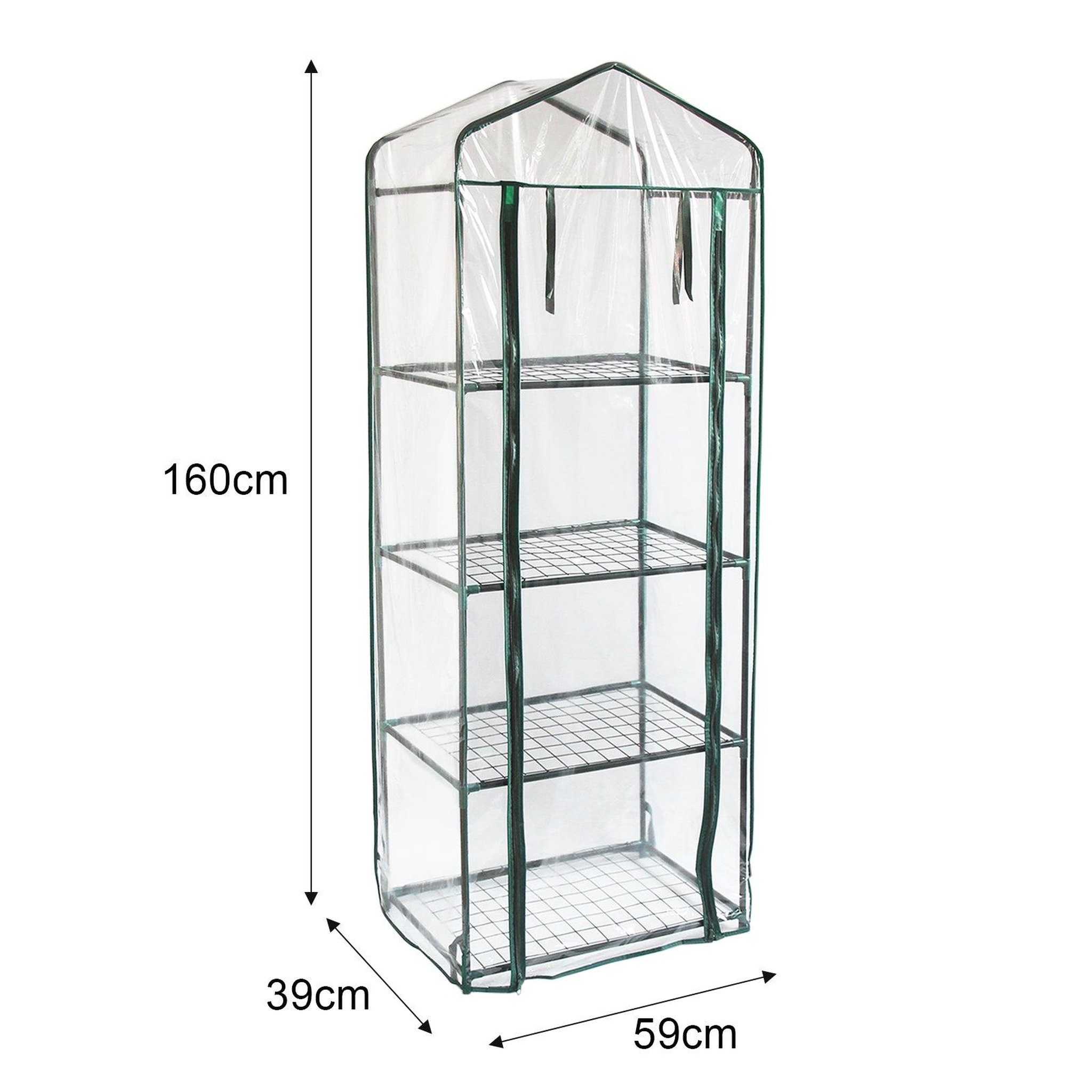 Voir la diapositive 5 : MONSTERSHOP Mini serre à 4 étagère avec couverture en pvc