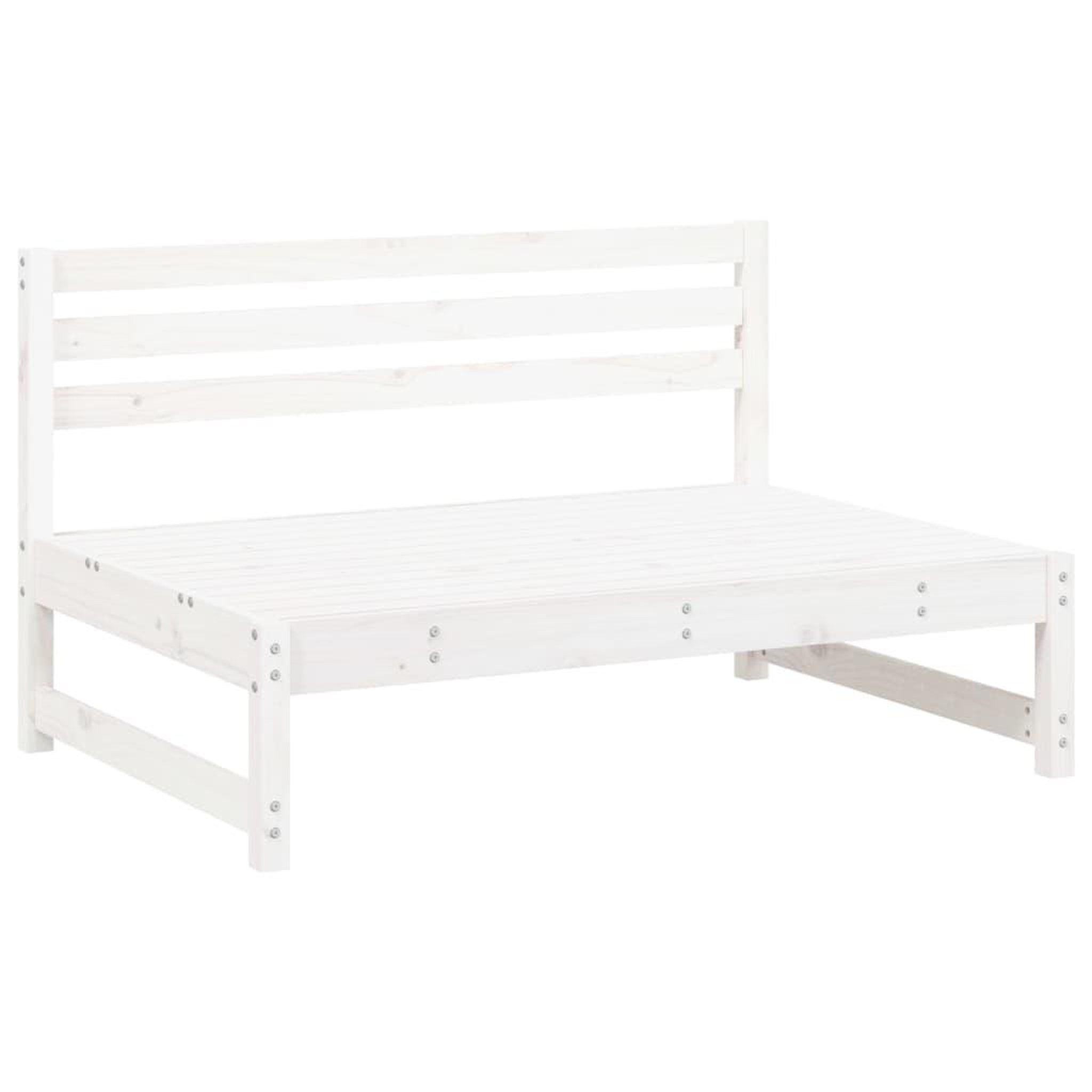 Voir la diapositive 3 : VIDAXL Salon de jardin 6 pcs Blanc Bois de pin massif