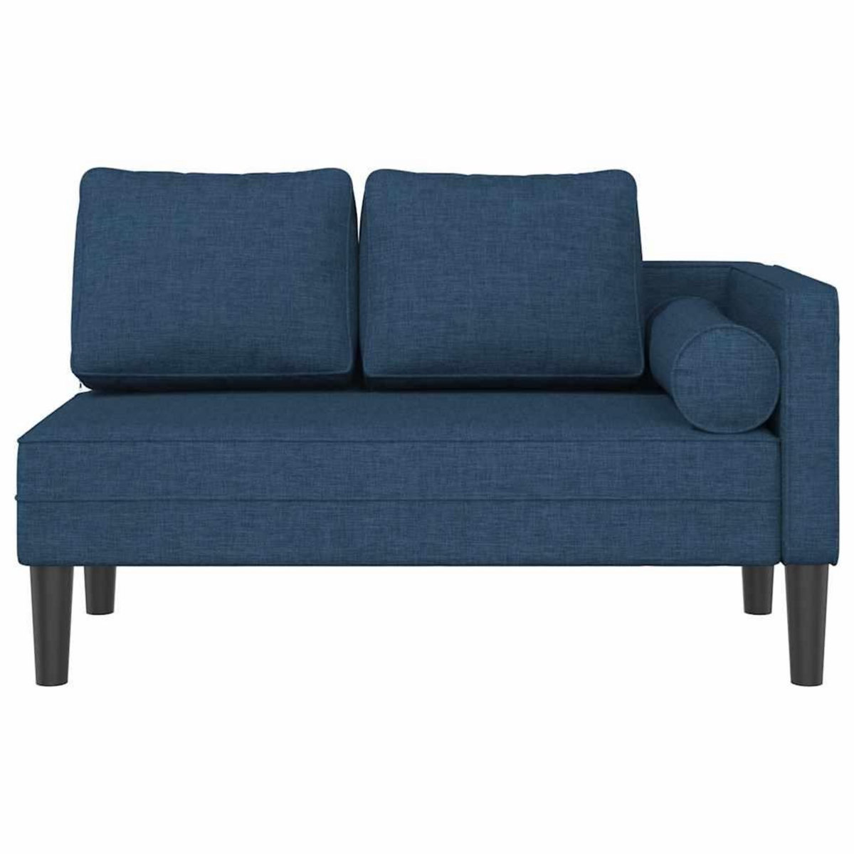 VIDAXL Chaise longue avec coussins bleu tissu