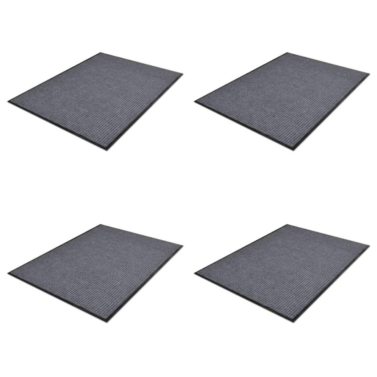 VIDAXL Paillassons 4 pcs PVC Gris 90x60 cm
