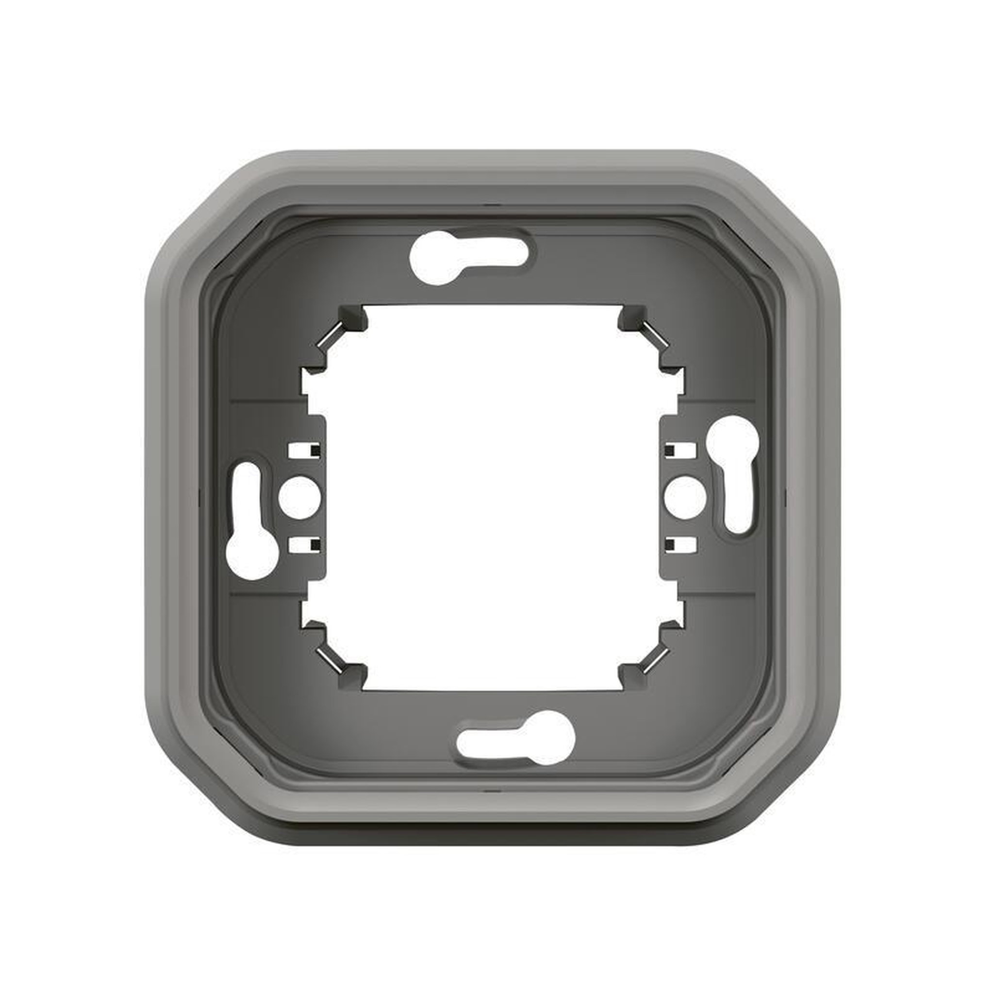 Voir la diapositive 2 : Legrand Support plaque étanche PLEXO pour montage encastré 1 poste gris (boîte de 10) LEGRAND 069681L