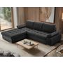 Voir la diapositive 1 : BEST MOBILIER Bianca - canapé d'angle gauche 4 places convertible avec coffre en tissu texturé