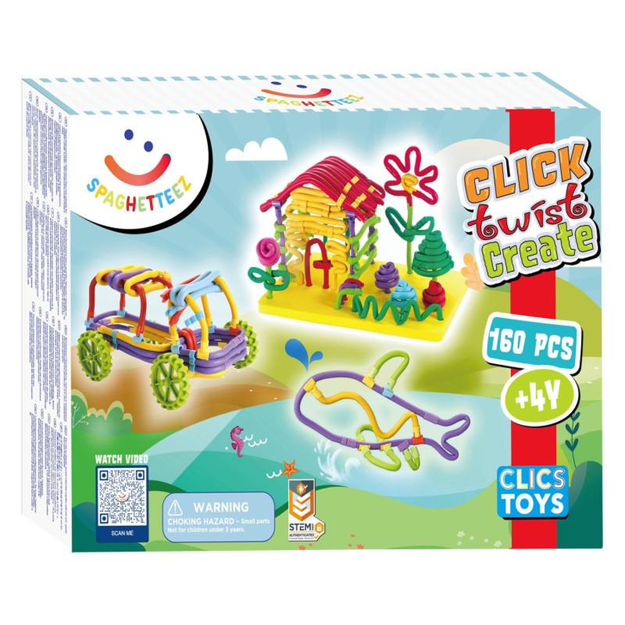 CLICS Clics - Spaghetteez 3D Art Flexible Sticks 160 pièces