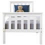 Voir la diapositive 3 : HomeStyle4U Lit simple en bois - blanc