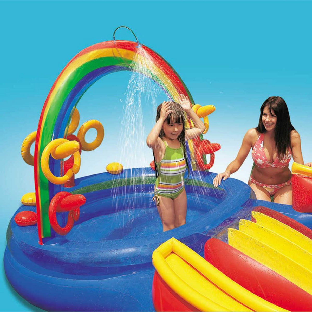INTEX Intex Piscine gonflable Rainbow Ring Play Center 297x193x135cm 57453NP