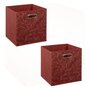 Voir la diapositive 1 : FIVE Lot de 2 boites de rangement en tissu Minimalist - 31x31x31cm - Rouge