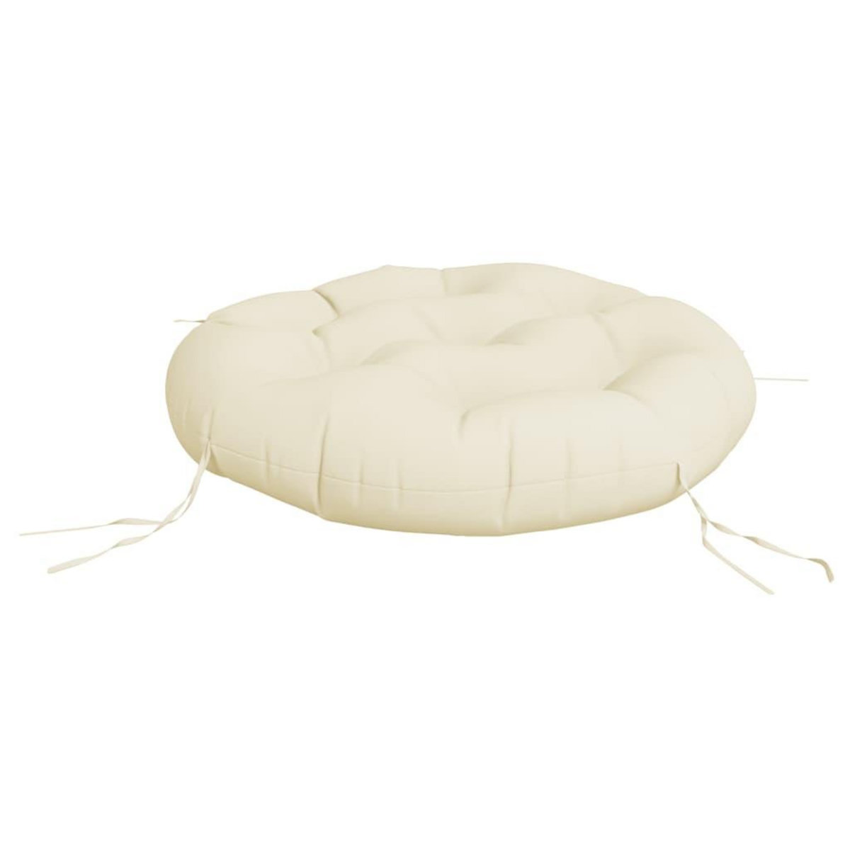 VIDAXL Coussin rond creme Ø 60 x11 cm tissu oxford