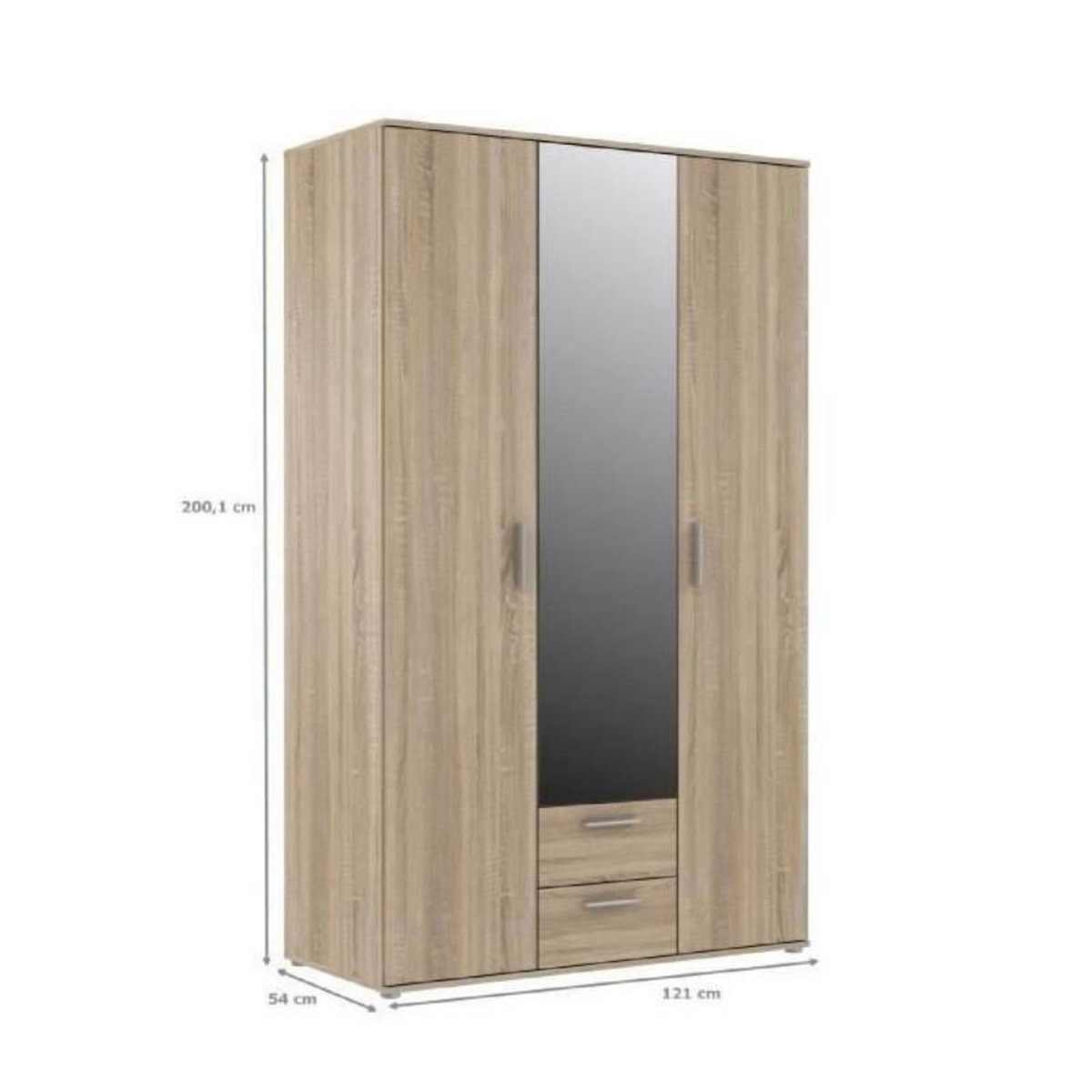 FINLANDEK FINLANDEK Armoire de chambre SELKEA style contemporain decor chene sonoma - L 121 cm