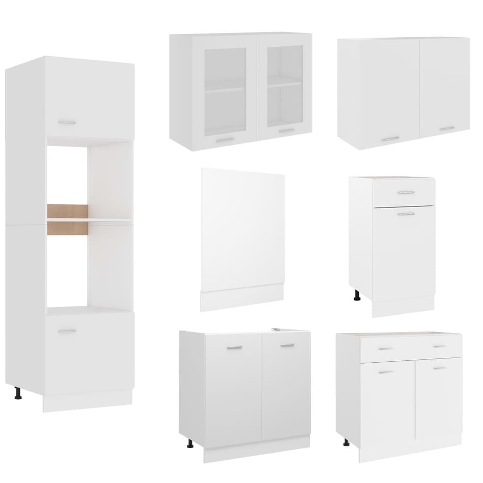 Voir la diapositive 4 : VIDAXL Ensemble de meubles de cuisine 7 pcs Blanc Agglomere
