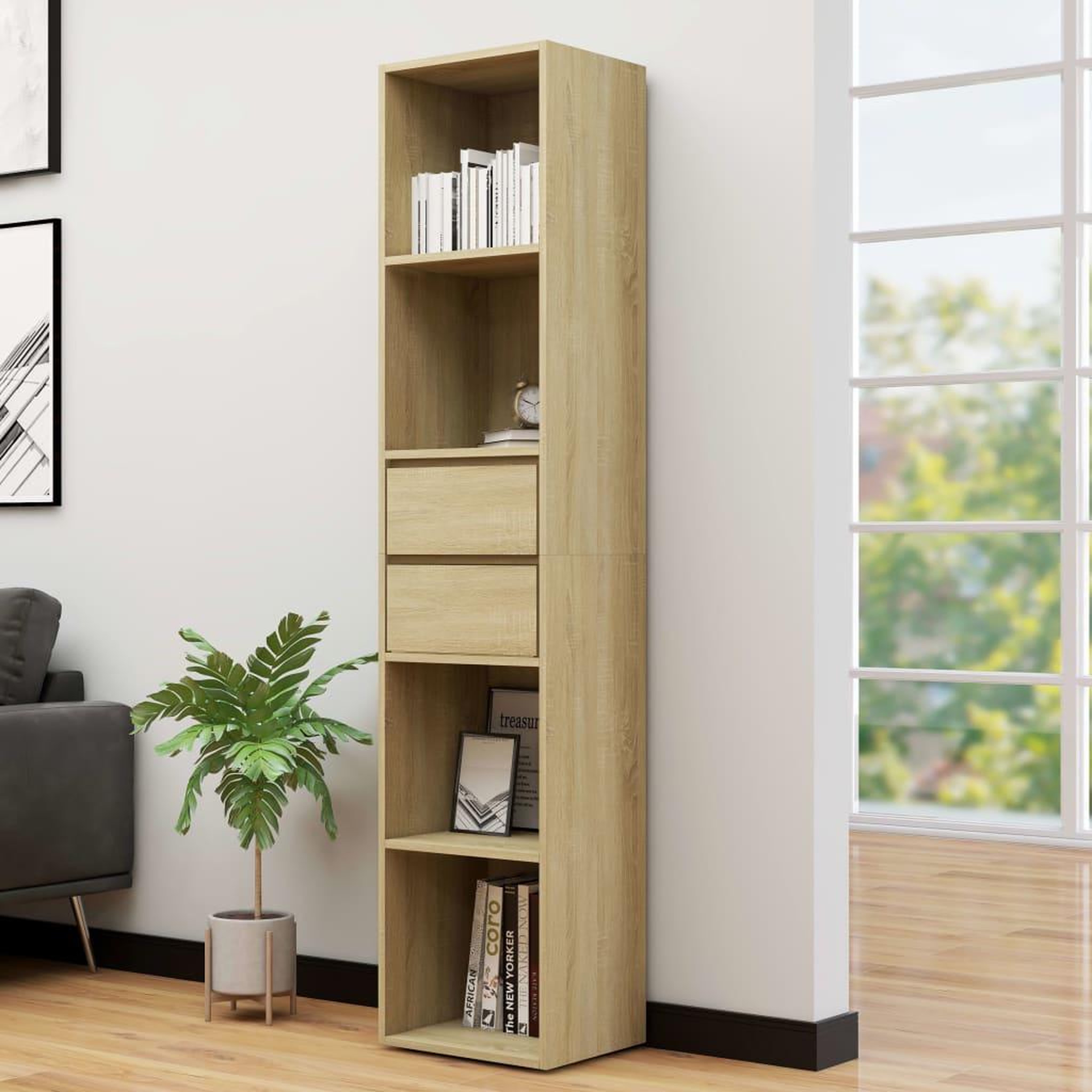 Voir la diapositive 1 : VIDAXL Bibliotheque Chene sonoma 36x30x171 cm Bois d'ingenierie