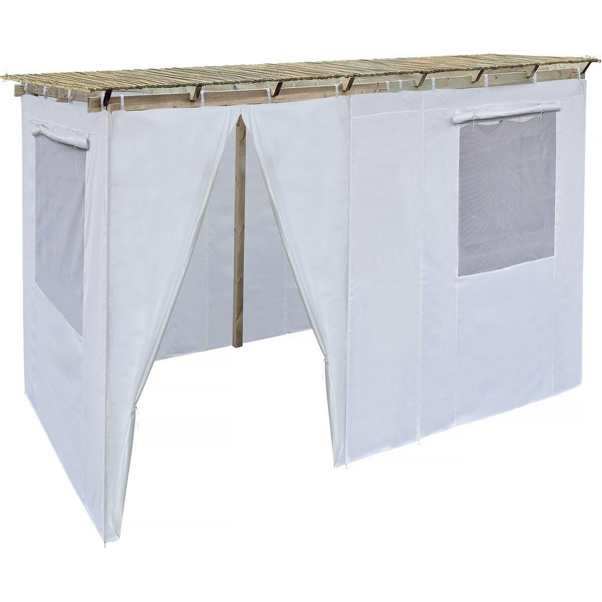 Habitat et Jardin Souccah en bois 3 x 5 m avec tissu - casher lemaehadrin - skhah non inclus