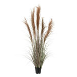 Paris Prix Herbe de Pampas Artificielle en Pot  5 Têtes  147cm Vert & Orange