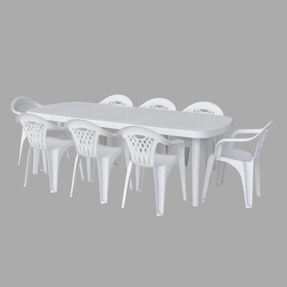 CONCEPT USINE Table extensible 4 à 8 places blanche 170x90x73 ATLANTICA