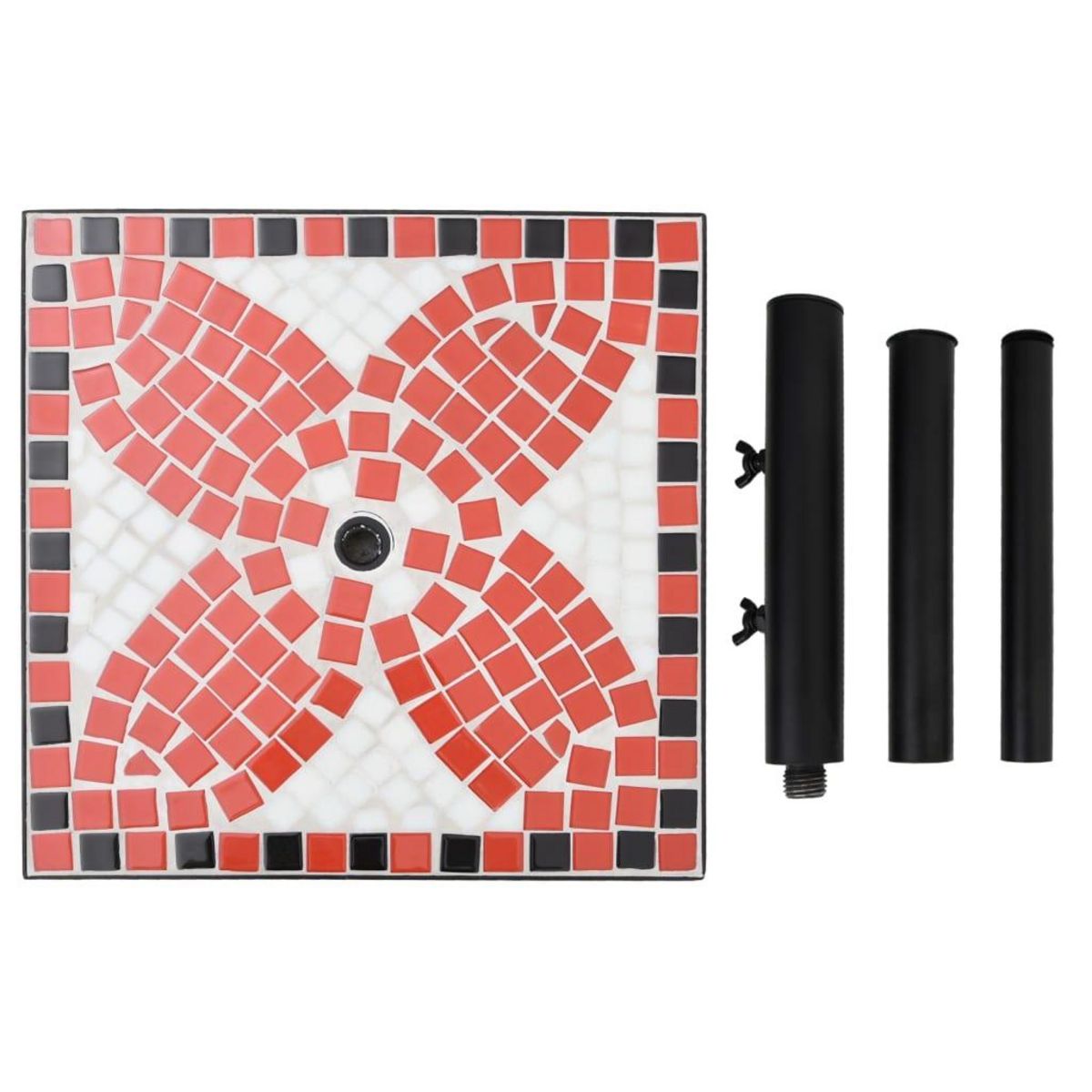 VIDAXL Base de parasol terre cuite et blanc carre 12 kg