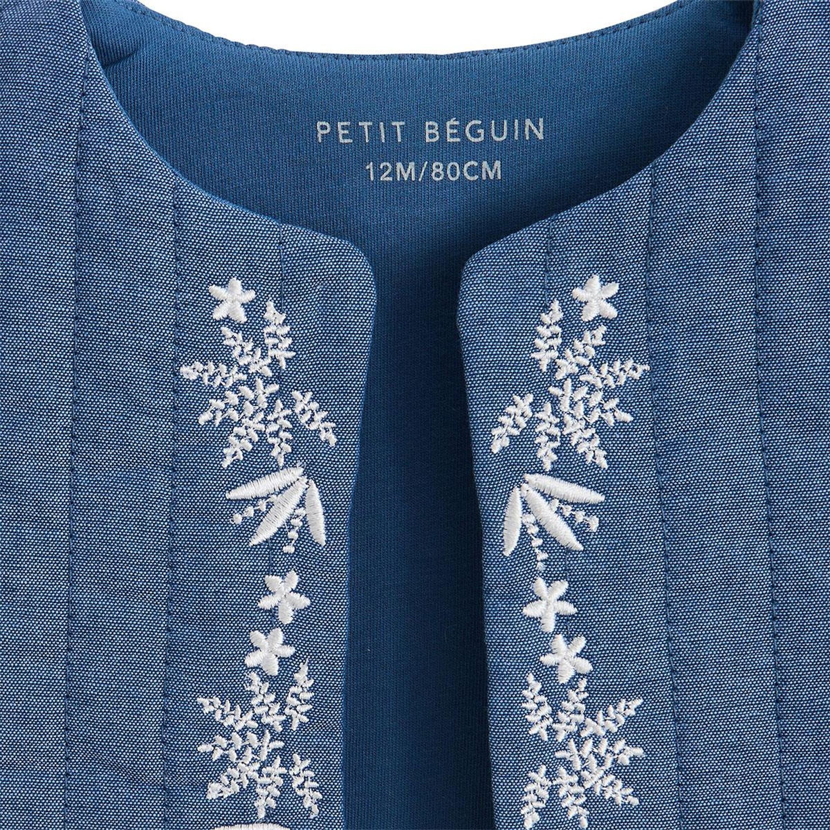 Petit Béguin Veste sans manches enfant en chambray Camila